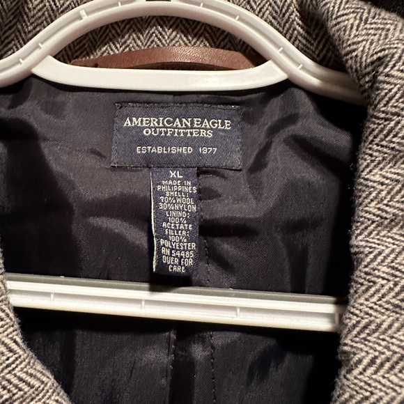 American Eagle Herringbone Button Front Jacket Wool Blend Women Sz XL - Picture 5 of 9